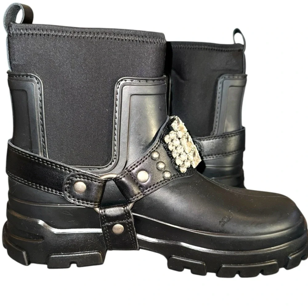 New KARL LAGERFELD - Rami Lug Sole Ankle Boots Size 8 - Picture 4 of 11